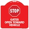 Signmission Stop Gates Open Toward Vehicle Heavy-Gauge Aluminum Architectural Sign, 18" x 18", RW-1818-9884 A-DES-RW-1818-9884 - alternate 1